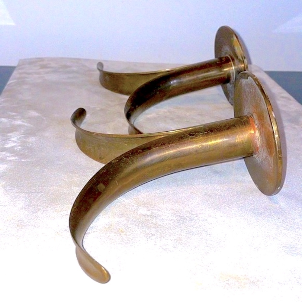 Ystad Metall Pair of Brass Bjork Liljan Candleholders Designed by Ivar Ahlenius - Picture 7 of 16